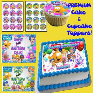 Bubble Guppies edible Cake & Cupcake toppers picture decorations sugar 