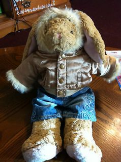 Build a Bear Floppy Ear Bunny Rabbit w/ Metallic Faux Fur Hoodie 