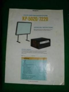 VINTAGE SONY KP 7220 KP 5020 TELEVISION OWNERS MANUAL BIG SCREEN TV 