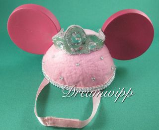 BUILD A BEAR PINK MINNIE MOUSE EARS HAT w DIAMONDS TEDDY CLOTHES 