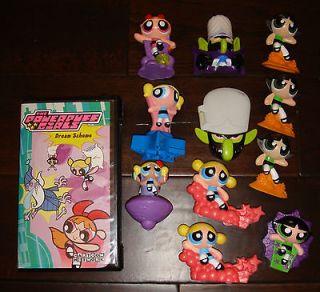 Powerpuff Girls Dream Scheme VHS & Toy Lot