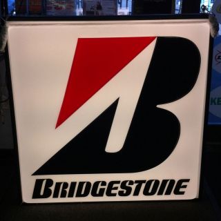 Bridgestone Tire Sign Lighted Double Sided Dealer Sign Large 38 X 38 