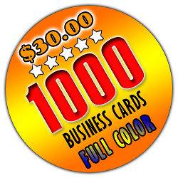 1000 Business Cards   Color   Double Sided   