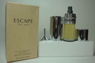Escape for Men BY Calvin Klein EDT Refillable Spray Cologne 0.85oz NEW 