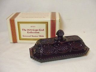   Cape Cod 1876 Ruby Red Glass 1/4 lb Butter Dish   MINT IN BOX    NICE