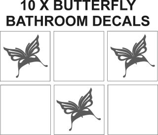 10 x Butterfly Tile transfer stickers kitchen bathroom.