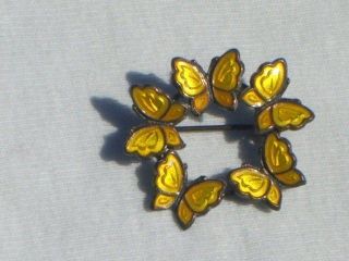Vtg MEKA Sterling DENMARK Butterfly Brooch Pin Jewelry