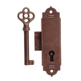 Narrow lock for clock case, cabinet and wardrobe doors