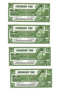 2009 5c CTC CANADIAN TIRE MONEY NOTE coupon Consecutive gas bar 39 42