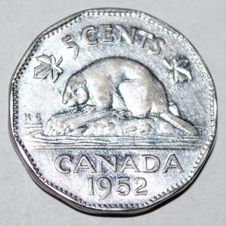 Canada 1952 5 Cents George VI Canadian Nickel Steel Five Cent