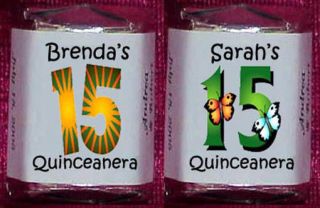 QUINCEANERA 15 BIRTHDAY PARTY CANDY Wrappers Personalized Favors