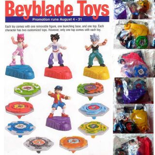 Burger King 2003 BeyBlade 6 toy Tyson Ray Kai Bey Blade sealed free 