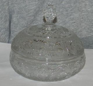   Tri Mold Indiana Clear Sandwich Glass Butter Dish/ Cover (A1 Shape