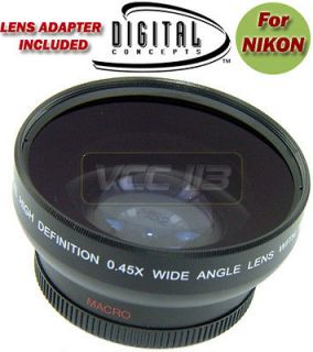 Wide Angle Lens 0.45X for NIKON D40 Camera DSLR 18 55mm