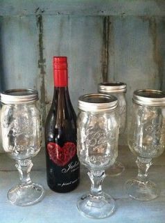   Hillbilly mason jar wine glass wedding set of 4 seen on The Today Show