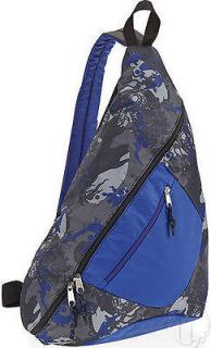   Trapezoid Indigo Dragon Camo Backpack Book Bag Single Strap Tote