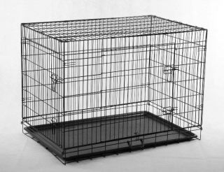 48 Pet Folding Dog Cat Crate Cage Kennel w/ABS Tray LC