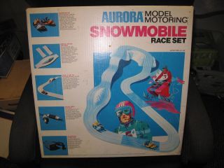   1971 AUORA Model Motoring Thunder Jet Snowmobile Race Set *MIB