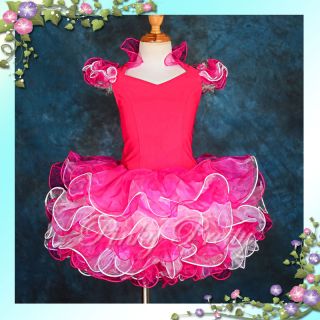 Cup Cake Pageant Dress Shell Party Dance Costume Girl Size 2 11 yr 3 