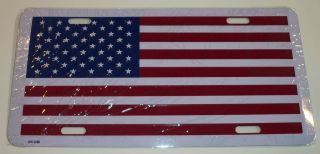   American United States Flag Metal License Plate Auto Car Tag 6x12