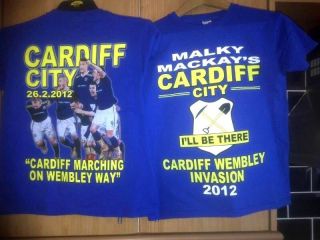 CARDIFF CITY WEMBLEY T SHIRT CARLING CUP FINAL 2012