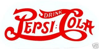   QUALITY   2 Pepsi Cola 4 Script Decals Soda Pop Machine Stickers NOS