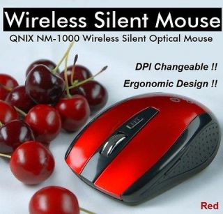   Silent 5 Button USB Optical Mouse DPI Adjustable Noiseless Red