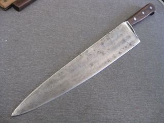   Frary Clark Chef Knife w/WIDE 14 Carbon Steel Blade RAZOR SHARP