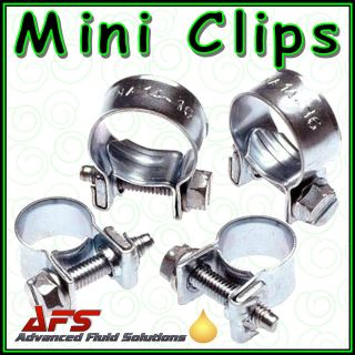 Choice of Mini Fuel Line Hose Clips Pipe Clamps   Air Water Diesel 
