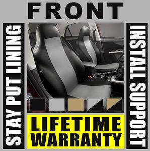 Gray & Black Front Car Seat Covers Set   Oem High Back Bucket Pair 