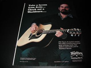 Washburn Guitars   Artie Traum 1985 Print Ad