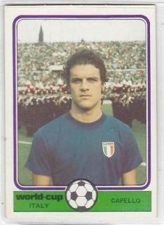 Capello ITALY Monty Gum ARGENTINA 1978 World Cup Card