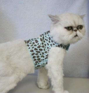 Cat Fabric Walking Harness Vest Steel D Ring for Leash Blue or Pink 