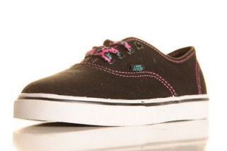 Vans Girls Kids Authentic Lo Pro Shoes Size 13 (Leopard) Black/Pink