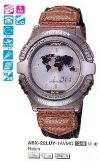 CASIO VINTAGE ABX22LUY 1A MENS DATA BANK TWINCEPT WATCHLEATHER BAND 