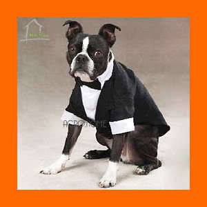   Tuxedo Suit Party Wedding Dress Groom Shirt Costume Dog Cat Pet D242