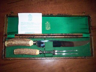 Sheffield Cutlery Stag Handle Carving Set   Made in England