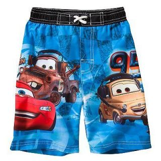 CARS 2 McQUEEN, TOW MATER & TEAM 95 Bathing Suit Swim Trunks NWT Sz 3T 