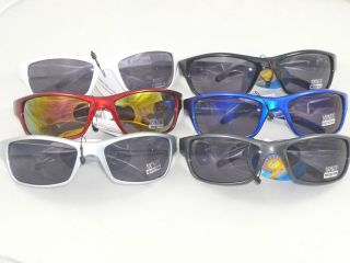 NEW 6 PAIR CHEAP UNISEX FASHION SUNGLASSES ASSORTED FRAME COLORS AND 