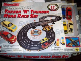 VINTAGE Slot Car Track with Cars   Thrash NThunder by Artin