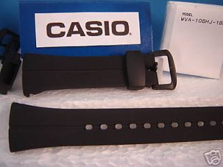 Casio watch band WVA 106. Wave Ceptor Strap Black Rubber Strap