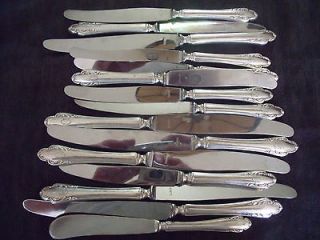 Fine lot 15 old Jernbolaget stainless steel silver plated table knives