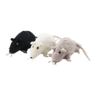 IKEA GOSIG RATTA SOFT PLUSH TOY RAT MOUSE BLACK, WHITE, OR GREY 