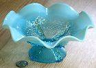 NORTHWOOD DUGAN opalescent BUTTON PANELS blue footed bowl 1902