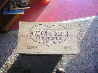 CHATEAU CALON  SEGUR 1990 WOOD WINE BOX CRATE no lid or inserts Great 