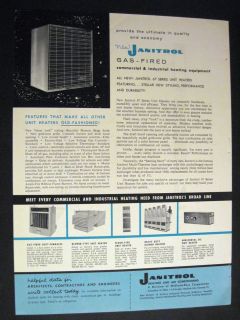 Vintage images of Gas fired Unit Heaters by Janitrol Midland Ross 1962 