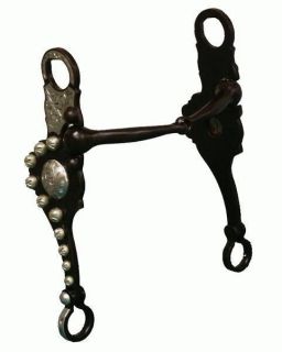   Steel w/ Silver Buttons and Overlay Snaffle Bit Horse Tack Equine