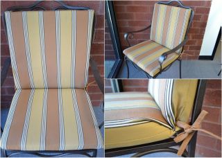 19 Outdoor SEAT & BACK Rocker Chair Cushion Brown Stripe Richloom 