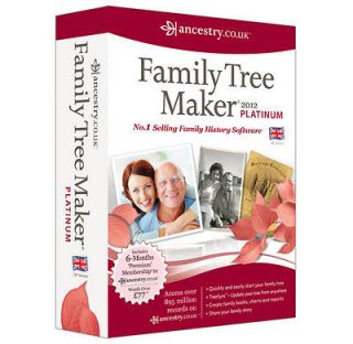 Family Tree Maker 2012 UK Platinum Edition / Version PC CD ROM   New