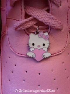   Pink Tennis Shoe Heels Stilettos Lace Ups w/hello kitty charm granny